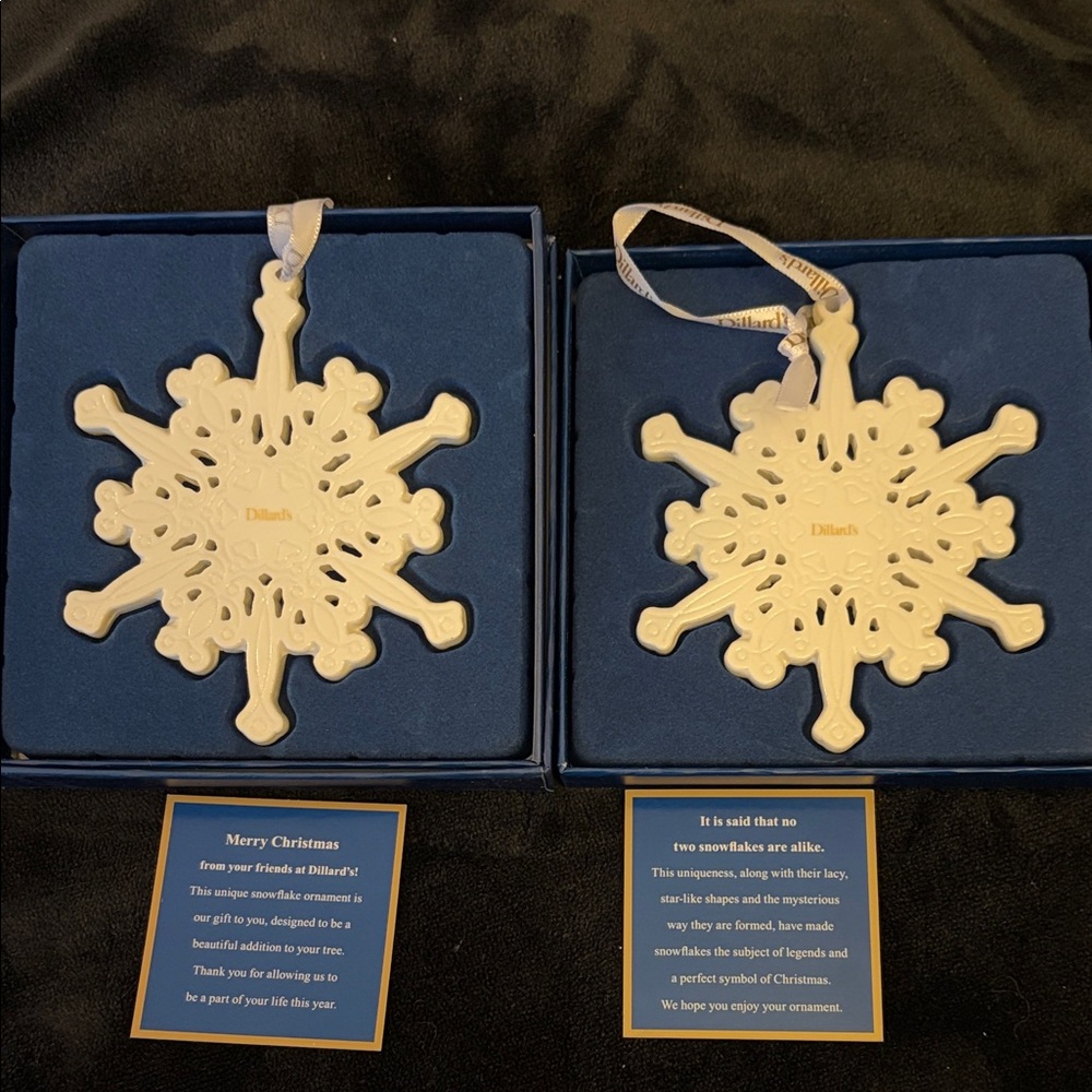 White Dillards Snowflake Ornament